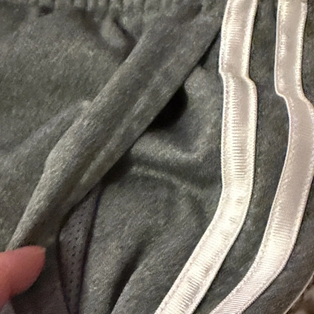 Adidas Kids Charcoal Joggers with White Stripes - Picture 5 of 5